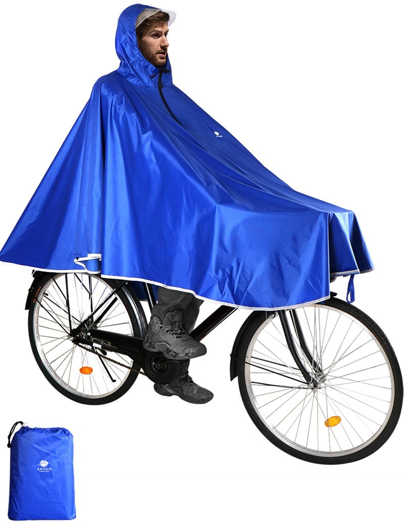 ANYOO Waterproof Rain Poncho Bike Bicycle Rain Capes Lightweight Compact Reusable for Adults - Image 1